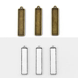 5pcs Rectangle Double Sided Pendant Tray for DIY Jewelry Making