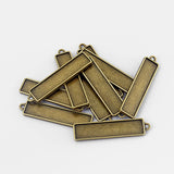 5pcs Rectangle Double Sided Pendant Tray for DIY Jewelry Making