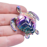 5pcs Rainbow Sea Turtle Charms 49x44mm for Jewelry Earring Crafts