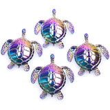5pcs Rainbow Sea Turtle Charms 49x44mm for Jewelry Earring Crafts