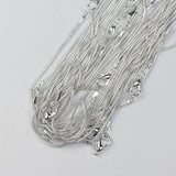 5pcs Silver Plated 1.2mm Snake Chain Necklaces for Women