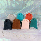 5pcs Small Velvet Bags 7x9 9x12cm Flocking Cloth Storage Bags