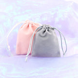 5pcs Small Velvet Bags 7x9 9x12cm Flocking Cloth Storage Bags