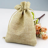 5pcs Small Jute Bags 10x14cm Drawstring Gift Wedding Favor Storage Bags