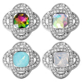 5pcs Snap Button Crystal Flower Rhinestone 18mm 20mm Metal Jewelry Fit Bracelet
