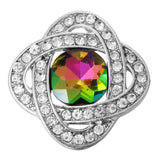 5pcs Snap Button Crystal Flower Rhinestone 18mm 20mm Metal Jewelry Fit Bracelet