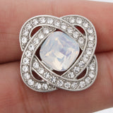 5pcs Snap Button Crystal Flower Rhinestone 18mm 20mm Metal Jewelry Fit Bracelet