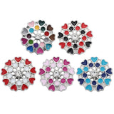 5pcs Mixed Crystal Rhinestone Snap Buttons for Jewelry Turtle Tree Flower 18mm