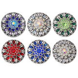 5pcs Mixed Crystal Rhinestone Snap Buttons for Jewelry Turtle Tree Flower 18mm