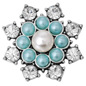 5pcs Sky Rhinestone Owl Cross Flower Snap Buttons 18mm Snaps