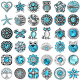 5pcs Sky Rhinestone Owl Cross Flower Snap Buttons 18mm Snaps