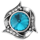5pcs Sky Rhinestone Owl Cross Flower Snap Buttons 18mm Snaps