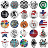5pcs Christmas Snowman Snap Buttons for 18mm Snap Bracelet Necklace
