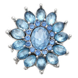 5pcs Snap Jewelry 18mm Light Rhinestone Flower Snap Buttons