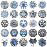 5pcs Snap Jewelry 18mm Light Rhinestone Flower Snap Buttons