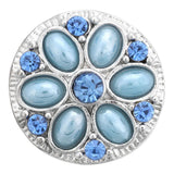 5pcs Snap Jewelry 18mm Light Rhinestone Flower Snap Buttons