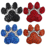 5pcs Snap Jewelry 18mm Snap Buttons Rhinestone Low Heart Dog Paw
