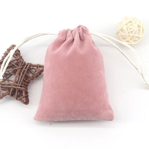 5pcs Velvet Drawstring Bags Wedding Favor Pouches Logo Print