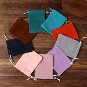 5pcs Velvet Drawstring Bags Wedding Favor Pouches Logo Print