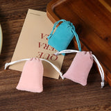 5pcs Velvet Drawstring Bags Wedding Favor Pouches Logo Print