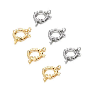 5pcs Stainless Steel Spring Ring Clasp w/ Jump Ring for Jewelry DIY