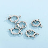 5pcs Stainless Steel Spring Ring Clasp w/ Jump Ring for Jewelry DIY