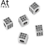 5pcs Square CZ Spacer Beads Copper DIY Bracelet Jewelry Finding