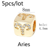 5pcs Square CZ Spacer Beads Copper DIY Bracelet Jewelry Finding