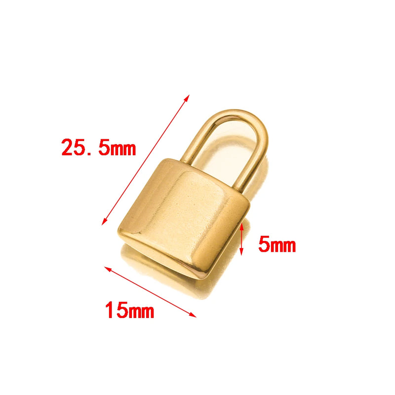 5pcs Stainless Steel Heart Lock Key Charms Couple Neck Pendants