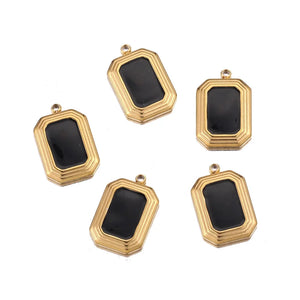 5pcs Stainless Steel 18K Simplicity Charms for DIY Jewelry