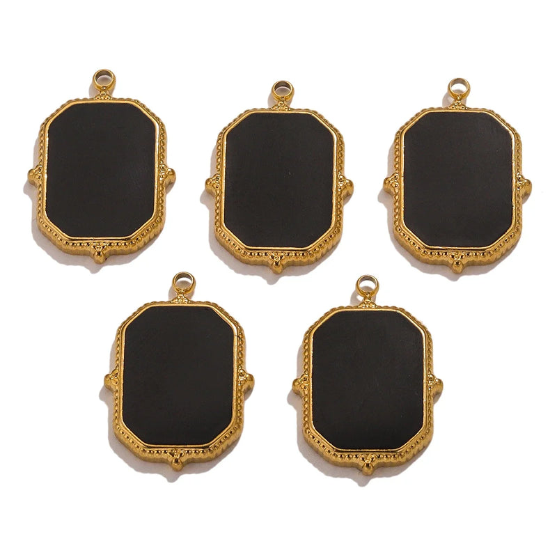 5pcs Stainless Steel 18K Simplicity Charms for DIY Jewelry