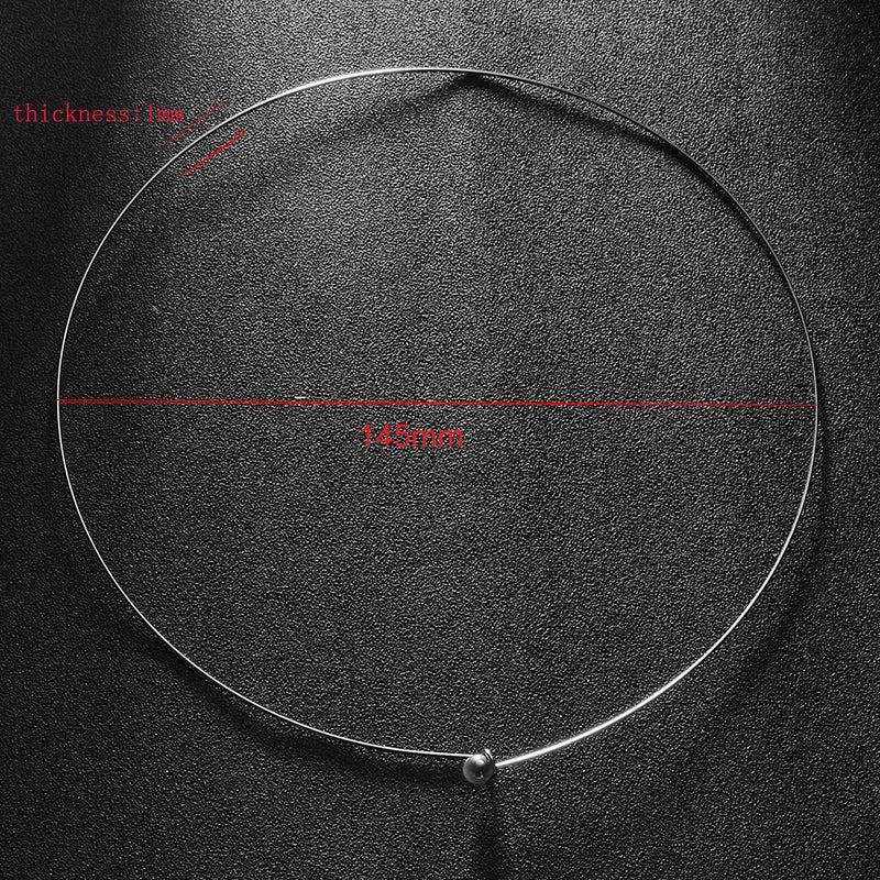 5pcs Stainless Steel 1mm Wire Necklace Circle Torques Collar Choker