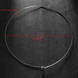 5pcs Stainless Steel 1mm Wire Necklace Circle Torques Collar Choker