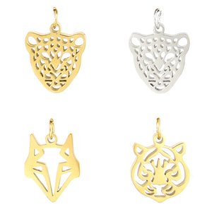 5pcs Stainless Steel Animal Charms for DIY Jewelry Making