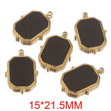 5pcs Stainless Steel Enamel Heart Square Charms DIY Jewelry Making Supplies