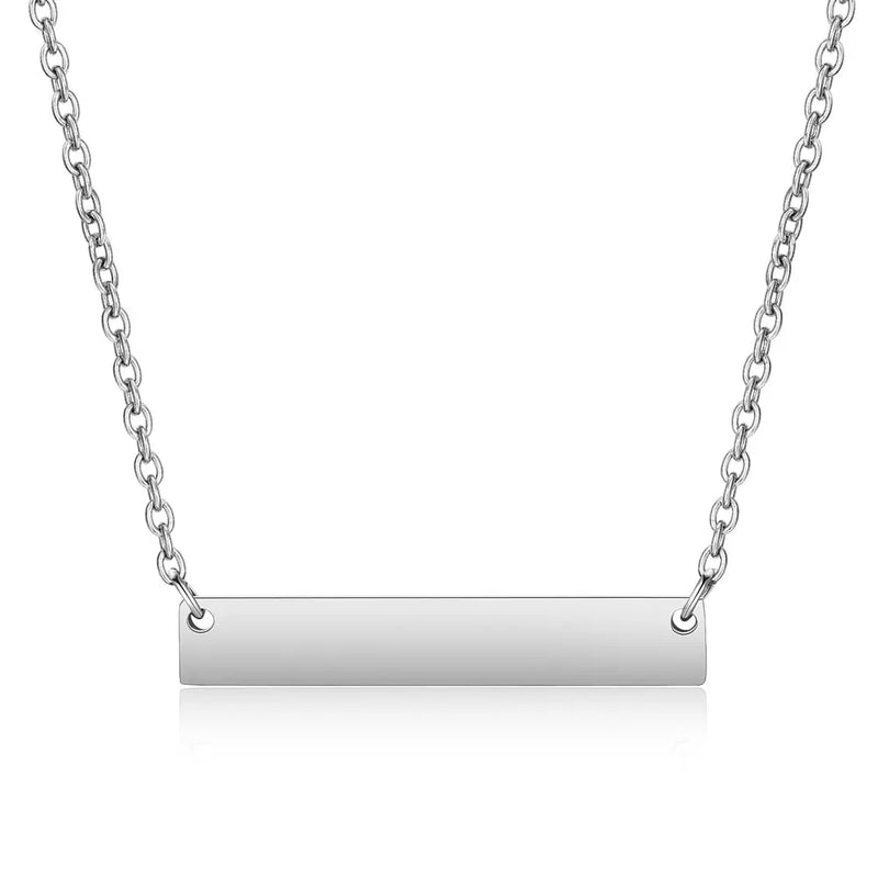 Stainless Steel Blank Bar Necklaces 5pcs