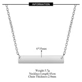 Stainless Steel Blank Bar Necklaces 5pcs