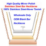 Stainless Steel Blank Bar Necklaces 5pcs
