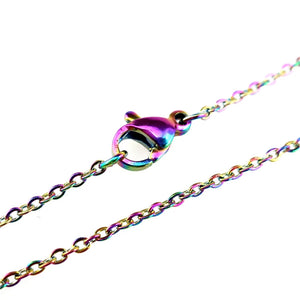 5pcs Stainless Steel Chains Rainbow/Silver Link Necklace Jewelry Making