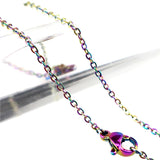 5pcs Stainless Steel Chains Rainbow/Silver Link Necklace Jewelry Making