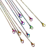 5pcs Stainless Steel Chains Rainbow/Silver Link Necklace Jewelry Making
