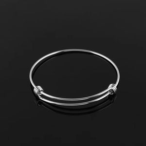 5pcs Stainless Steel DIY Charm Bangle 65mm Supplies Adjustable Wire Bangle