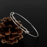 5pcs Stainless Steel DIY Charm Bangle 65mm Supplies Adjustable Wire Bangle