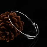 5pcs Stainless Steel DIY Charm Bangle 65mm Supplies Adjustable Wire Bangle