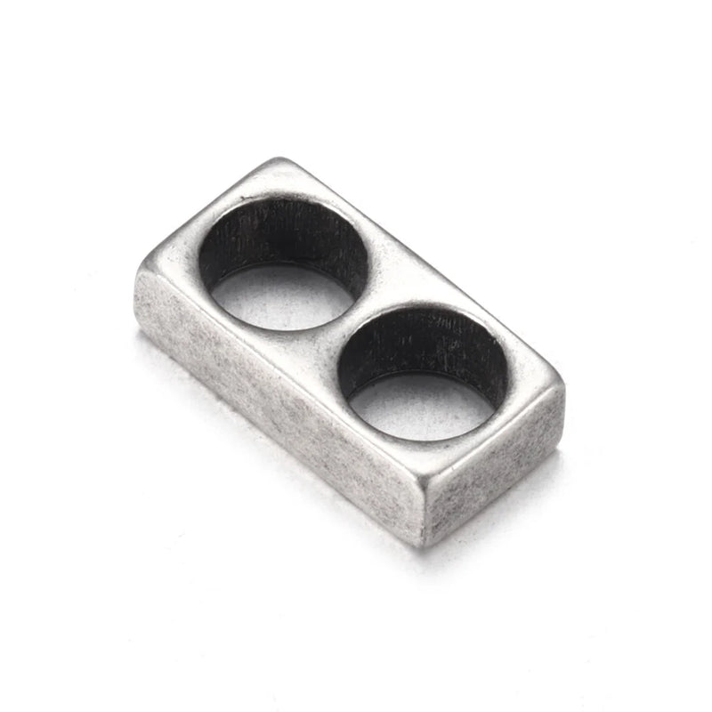 5pcs Stainless Steel Double Hole 5mm Spacer Beads for DIY Jewelry Making