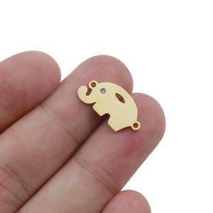 5pcs Elephant Zircon Eye Bracelets Charm Pendants DIY Charms Accessories