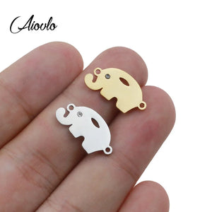 5pcs Elephant Zircon Eye Bracelets Charm Pendants DIY Charms Accessories