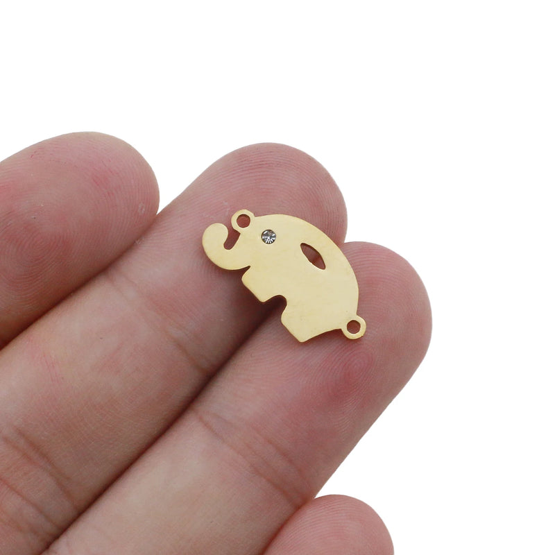 5pcs Elephant Zircon Eye Bracelets Charm Pendants DIY Charms Accessories