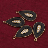 5pcs Stainless Steel Enamel Drop Charms for DIY Jewelry Making