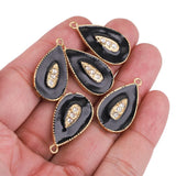 5pcs Stainless Steel Enamel Drop Charms for DIY Jewelry Making